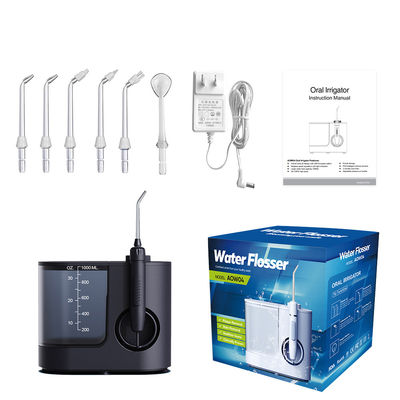 Countertop Oral Water Flosser Wireless With 6 Replacement Jet